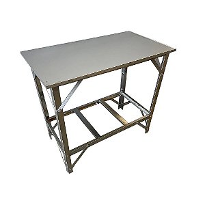 Mesa Bancada Total Inox Multiuso 1 Metro com Prateleira Pequena Sebem