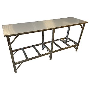 Mesa Bancada de Apoio Trabalho Cozinha Restaurante Pizzaria Hamburgueria 2M Sebem