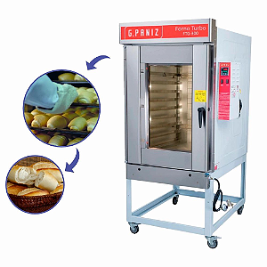 Forno de Padaria Turbo Com Vapor Grande 10 Esteiras FTG300 Gpaniz