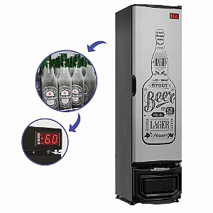 Cervejeira Geladeira para Cerveja -6°C Slim Fina para Churrasqueira Gelopar 230L FrostFree GCB-23 GW