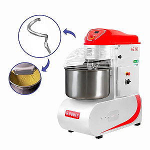 Amassadeira Masseira Espiral Gpaniz 60 kg Industrial AE 60L Trifásica Epóxi
