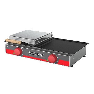 Chapa Chapeira de Lanche Elétrica 70 cm Profissional com Prensa Metalcubas MGE 70