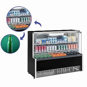Balcão Vitrine Expositor Refrigerado FrostFree para Bolos e Bebidas 1,40m 0°c a +7°C GPFA140 Gelopar