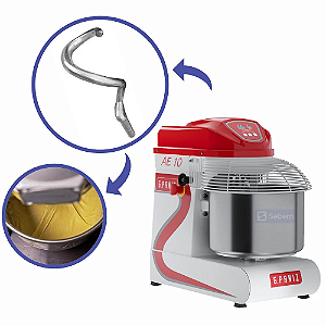 Masseira 10 kg Espiral Gpaniz Industrial AE 10L 3 Velocidades