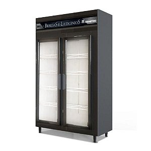 Expositor Geladeira Auto Serviço Refrigerador 2 Portas Ormifrio Preto ASF 127v 220v