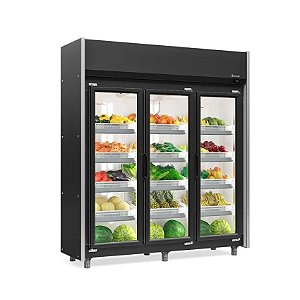 Geladeira Expositora Fruteira Refrigerada Frutas e Verduras Hortifruti -2 +10°C 3 Portas GEAS3P Gelopar