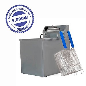 Fritador Fritadeira Elétrica Industrial de Mesa Bancada 15 Litros 5000 W Zona Fria Óleo Sebem SFE15M