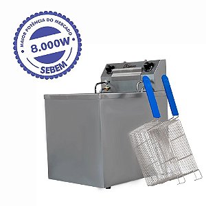 Fritador Fritadeira Elétrica para Alimento Congelado Alta Potencia 8 Mil Watts 15 Litros Sebem
