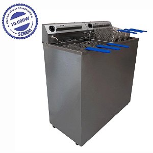 Fritador Fritadeira Elétrica Industrial Grande 50 Litros Alta Potencia 10 Mil Watts 6 Cestos - Sebem