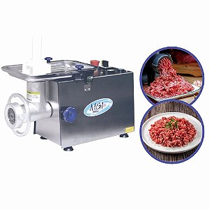 Máquina de Picar Picador Moedor de Carne Total Inox Profissional Bocal 10 Gural