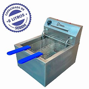 Fritadeira Elétrica Industrial Profissional 5000W 8 Litros de Óleo 2 Cestos Sebem