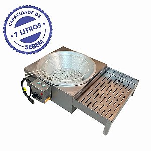 Tacho Fritador Elétrico 7 Litros Pastel Salgados com Escorredor Embutido Sebem