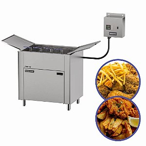 Fritadeira Elétrica 75L Industrial Digital Óleo 3 Cestos Grandes FOEI-75 Metalcubas