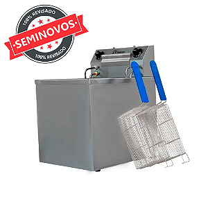 Fritadeira Elétrica Industrial Inox para Alimento Congelado Restaurante Usada