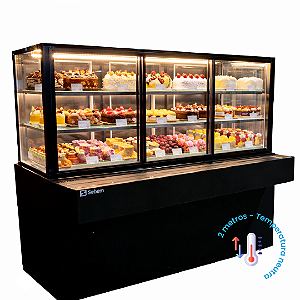 Vitrine Balcão Estufa Expositor 2M Self Service Auto Atendimento Neutro