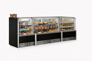 Frente Padaria Balcão Vitrine Refrigerado + Quente + Neutro