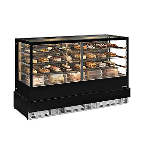 Balcão Vitrine Refrigerado Expositor para Bolos e Bebidas Pequeno 200CM GGER200 Conveniência Gelopar