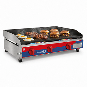 Chapa Bifeteira Grossa 10MM Carne Hambúrguer Lanche Industrial Gás 1M