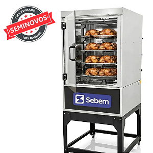Máquina de Assar Carne Frango com 4 níveis 70 kg de Carne a Gás Giratório Seminovo