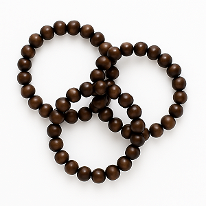 Kit 3 Pulseiras Madeira Natural 8mm – Unissex, Artesanal