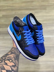 Tênis Air Jordan 1 Low Premium Preto Azul