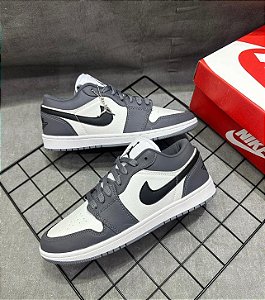 Tênis Air Jordan 1 Low Premium Preto Cinza Branco