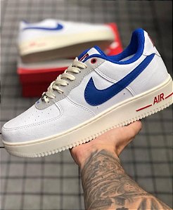 Tênis Nike Air force Premium Branco Azul Cinza