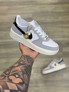 Tênis Nike Air force Premium Cinza Preto Branco