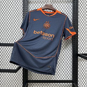 CAMISA INTER DE MILÃO CINZA LARANJA 2026 MASCULINA TAILANDESA