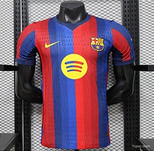 CAMISA VERSAO JOGADOR BARCELONA LISTRADA 2025 MASCULINA