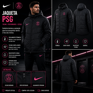 JAQUETA BOBOJACO PSG SIMBOLO IMPERMEAVEL FORRADA MASCULINA