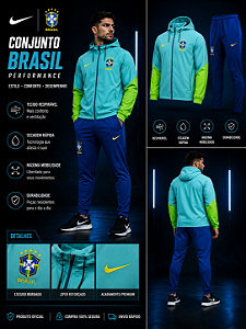 AGASALHO DE TREINO BRASIL AZUL VERDE MASCULINO