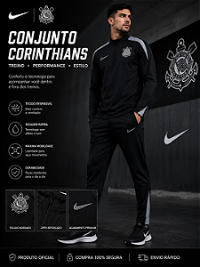AGASALHO DE TREINO CORINTHIANS PRETO CINZA MASCULINO