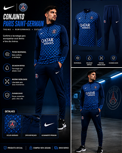 AGASALHO DE TREINO PSG AZUL MASCULINO