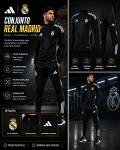AGASALHO DE TREINO REAL PRETO MASCULINO