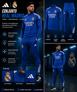 AGASALHO DE TREINO REAL AZUL MASCULINO
