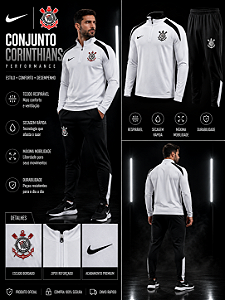 AGASALHO DE TREINO CORINTHIANS BRANCO MASCULINO