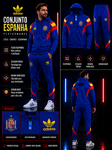 AGASALHO DE TREINO ESPANHA AZUL MASCULINO