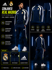 AGASALHO DE TREINO REAL MADRID MARINHO MASCULINO