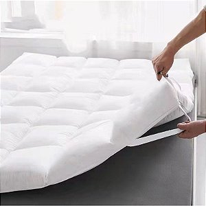 Pillow Top Protetor de Colchão 400 Fios Extra Macio Super King Queen Casal Cores
