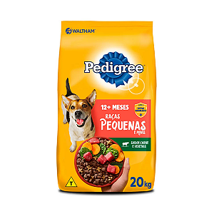 Ração Pedigree Carne e Vegetais para Cães Adultos Raças Pequenas e Mini 20kg