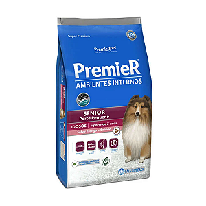 Ração Premier Pet Ambientes Internos Cães Sênior Frango e Salmão