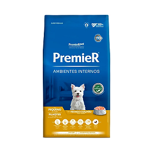 Ração Premier Pet Ambientes Internos Cães Filhotes Frango e Salmão