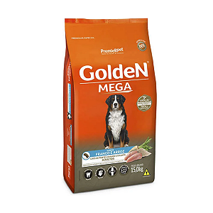 Ração Golden Mega Frango e Arroz Cães Adultos Raças Grandes 15kg