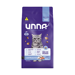Ração Unna Gatos Castrados Mix de Peixes 10,1kg