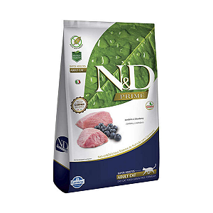 Ração Farmina N&D Prime Cordeiro e Blueberry Gatos Adultos 1,5kg