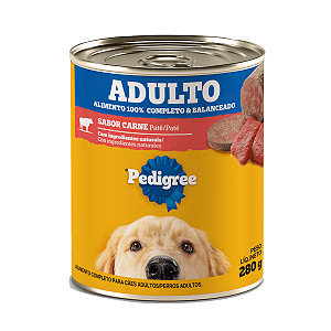 Ração Úmida Pedigree Lata Patê de Carne para Cães Adultos 280g