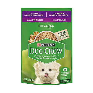 Ração Úmida Nestlé Purina Dog Chow Sachê Frango Cães Filhotes Raças Minis e Pequenas 100g