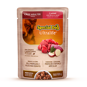 Ração Úmida Special Dog Sachê Cães Adultos Sabor Carne ao Molho 100g