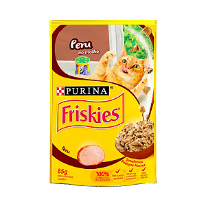 Ração Úmida Nestlé Purina Friskies Sachê Peru ao Molho Gatos Adultos 85g